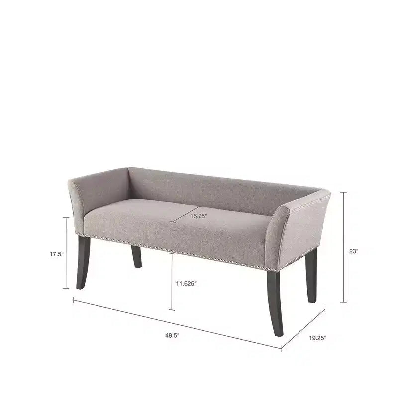 Banc en bois à pieds évasés rembourré Christopher Knight Home Maggie 49,50 avec garniture cloutée