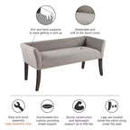 Banc en bois à pieds évasés rembourré Christopher Knight Home Maggie 49,50 avec garniture cloutée