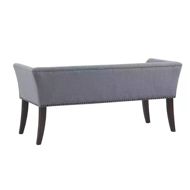 Banc en bois à pieds évasés rembourré Christopher Knight Home Maggie 49,50 avec garniture cloutée