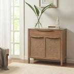 Christopher Knight Home Benjamin, armoire de rangement en bois avec tiroir et étagère, porte en rotin, 87 cm de hauteur