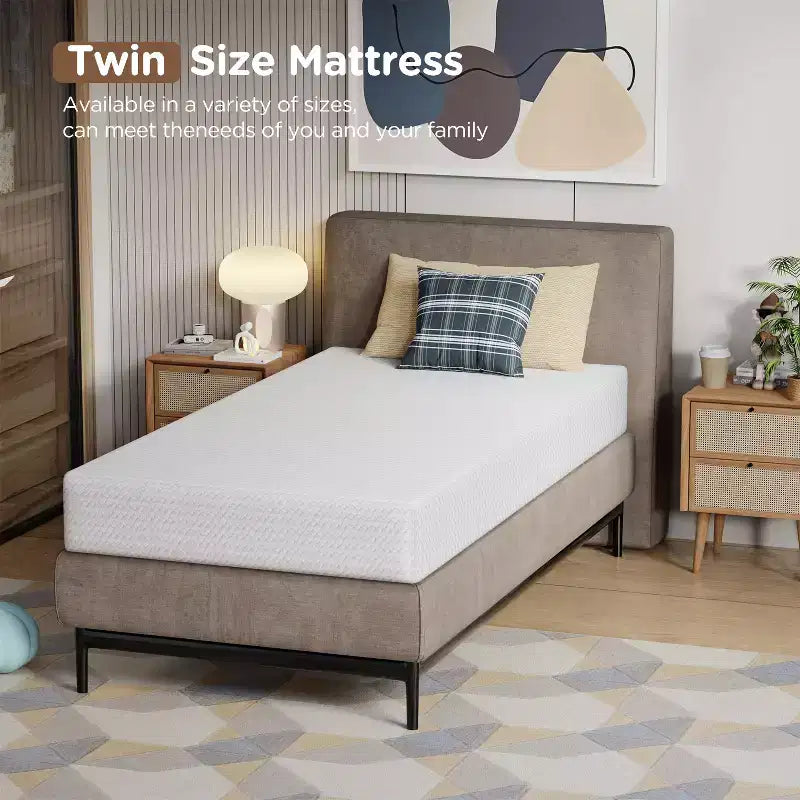 BestMassage Matelas en mousse à mémoire de forme et gel de 20 cm, fermeté moyenne, pour un sommeil frais et un soulagement de la pression, certifié CertiPUR-US.