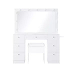 Coiffeuse avec Miroirs, Lumières LED, Table de Maquillage avec 7 Tiroirs et Tabouret