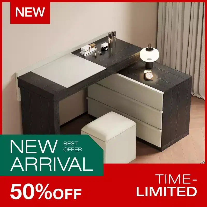 Luck Live Meuble-lavabo moderne extensible avec tabouret moelleux