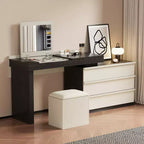 Luck Live Modern vanities expandable modern vanity table with soft stool