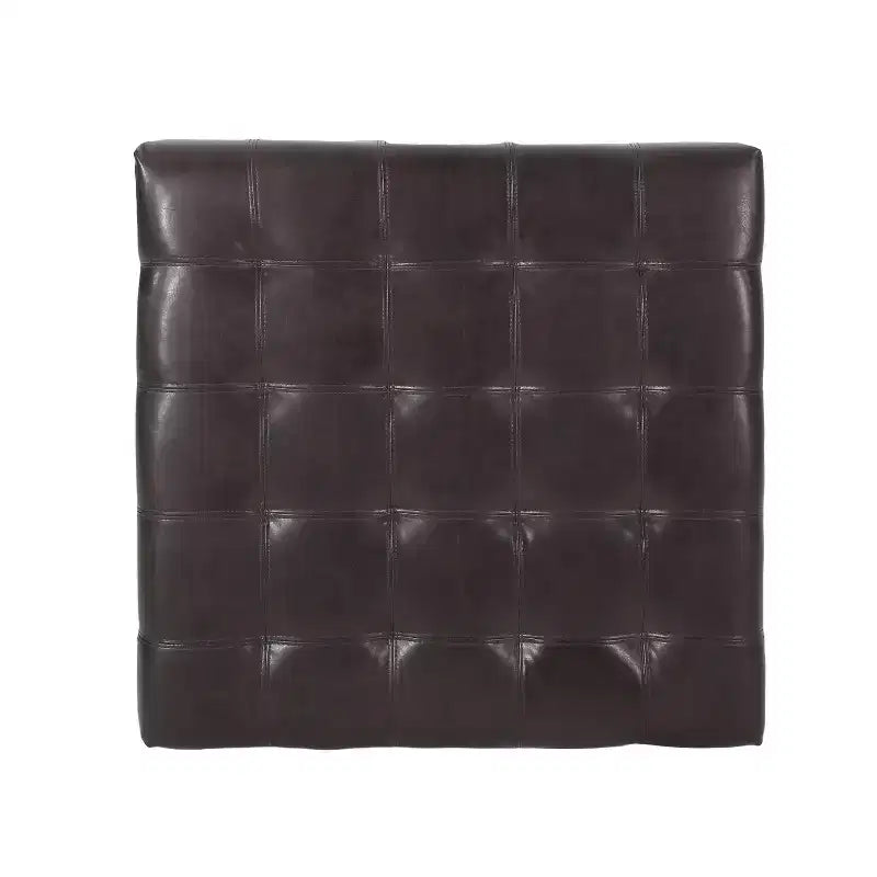 Christopher Knight Home Ellie Pouf de rangement capitonné contemporain en similicuir et bois de bouleau