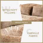 Canapé-poire GDFStudio Anna Chenille Tufted 57,06" L avec 2 coussins