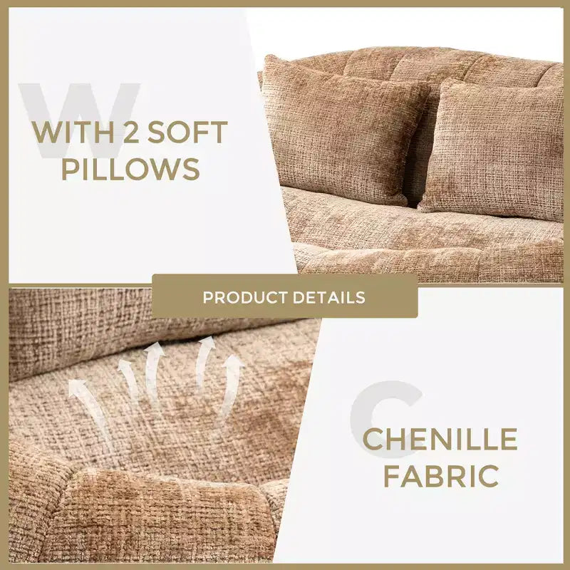 Canapé-poire GDFStudio Anna Chenille Tufted 57,06" L avec 2 coussins