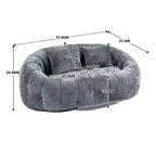 Canapé-poire GDFStudio Anna Chenille Tufted 57,06" L avec 2 coussins