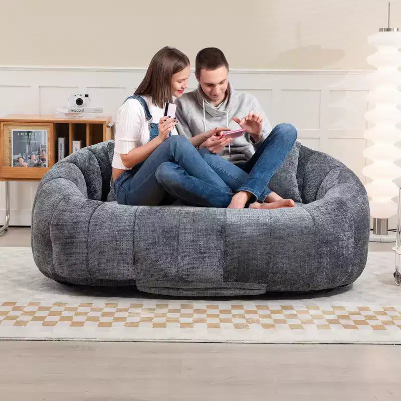 Canapé-poire GDFStudio Anna Chenille Tufted 57,06" L avec 2 coussins