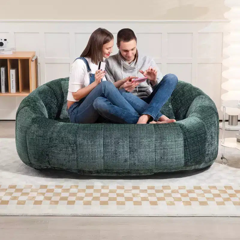 Canapé-poire GDFStudio Anna Chenille Tufted 57,06" L avec 2 coussins