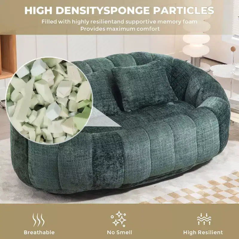 Canapé-poire GDFStudio Anna Chenille Tufted 57,06" L avec 2 coussins