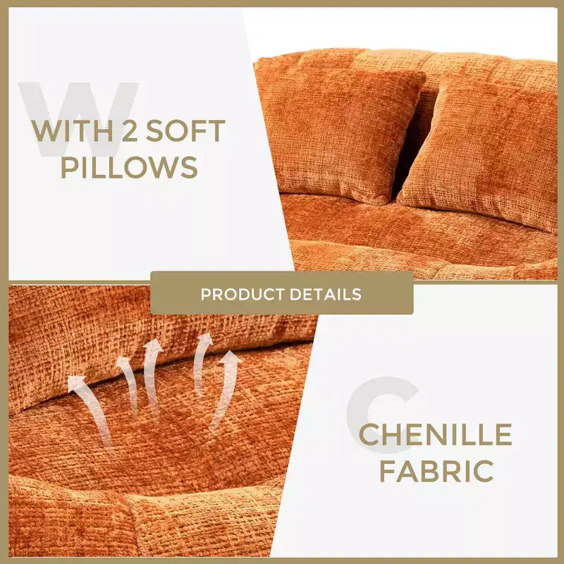 Canapé-poire GDFStudio Anna Chenille Tufted 57,06" L avec 2 coussins