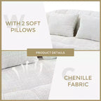 Canapé-poire GDFStudio Anna Chenille Tufted 57,06" L avec 2 coussins