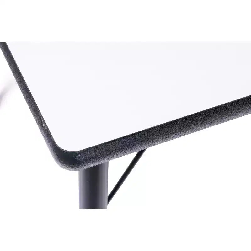 Ensemble table et chaises d'activités Bintiva - Table de 24x48 à bord noir laqué avec pieds réglables et 4 chaises de classe ZUUL bleues de 12 pouces.