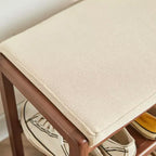 GDFStudio Broderick, banc rembourré avec étagère à chaussures à lattes en bois de hêtre, 23,63 po de largeur