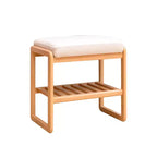 GDFStudio Broderick, banc rembourré avec étagère à chaussures à lattes en bois de hêtre, 23,63 po de largeur