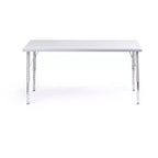 Ensemble table et chaises d'activités Bintiva - Table 24x48 à bord gris pulvérisé avec pieds réglables et 4 chaises de classe bleues 12 NAAR