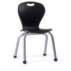 Ensemble Table et Chaises d'Activité Bintiva, Table noire à bord pulvérisé 60x120 cm avec pieds réglables et 4 Chaises de Classe 12 ZUUL noires