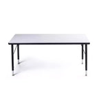 Ensemble table et chaises d'activités Bintiva – Table noire pulvérisée 24x48 avec pieds réglables et 4 chaises de classe ZUUL bleues de 14 po