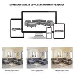 Canapé d'angle en U Whisen Chenille avec 2 consoles, chargeur USB, tiroirs et poches de rangement et pouf mobile