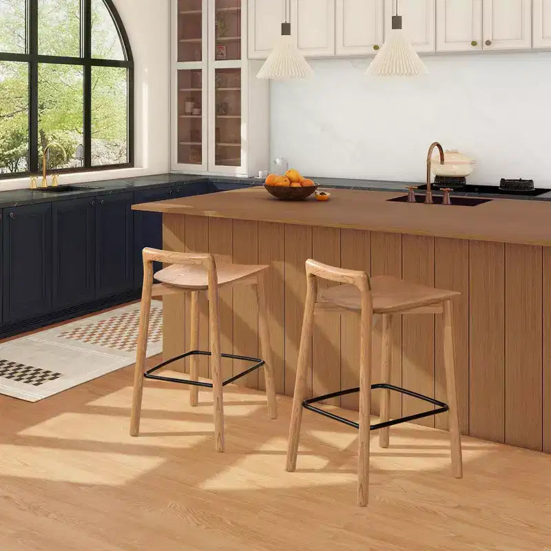 Jennifer Taylor Home Sven 26.5 Tabouret de comptoir en bois, dossier bas, moderne et minimaliste