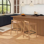 Jennifer Taylor Home Sven 26.5 Tabouret de comptoir en bois, dossier bas, moderne et minimaliste