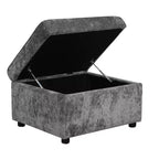 Canapé d'angle moderne Whisen 112 convertible avec pouf de rangement, trois oreillers, dispositifs de chargement