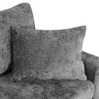 Canapé d'angle moderne Whisen 112 convertible avec pouf de rangement, trois oreillers, dispositifs de chargement