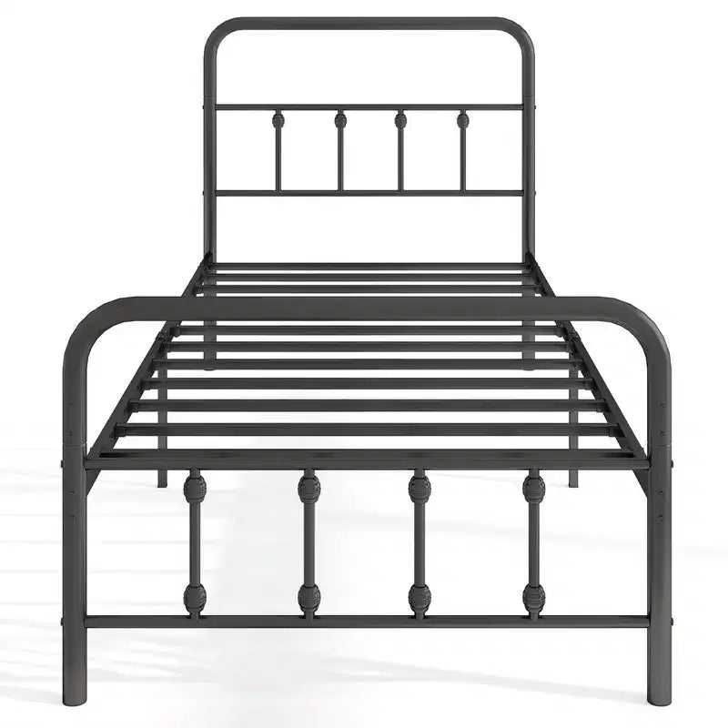 Costway Cadre de lit double/Queen/King size avec tête de lit Rangement sous le lit Aucun sommier tapissier requis Noir