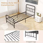 Costway Cadre de lit double/Queen/King size avec tête de lit Rangement sous le lit Aucun sommier tapissier requis Noir