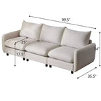 Canapé d'angle rembourré moderne 3 places Christopher Knight Home Acker 99,5, blanc
