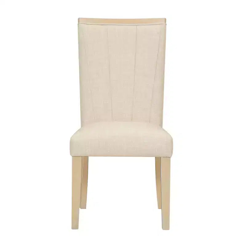 Ensemble de salle à manger 6 pièces avec table extensible et rallonge amovible, 4 chaises de salle à manger rembourrées et un banc, Naturel+Beige - ModernLuxe