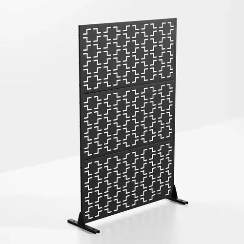 Écran de séparation carré noir en tôle galvanisée de 71,37x46,8x15,6 pouces – Matériau durable pour cloisons intérieures
