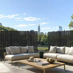 Abraham Grid Black Galvanized Steel Screen 183*120*40cm