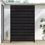 Écran de clôture en acier galvanisé noir 183*120*41cm