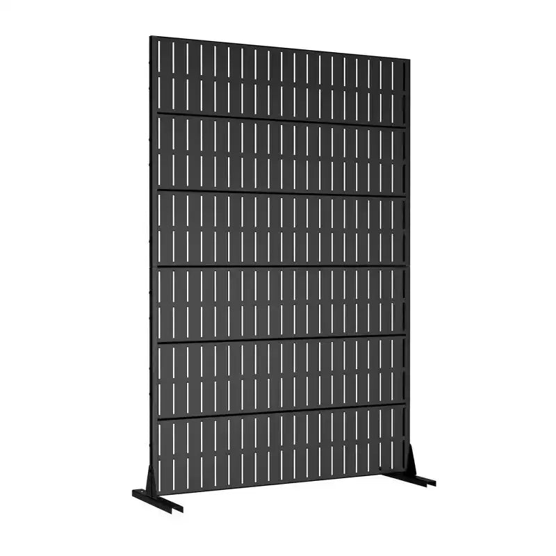 Écran de clôture en acier galvanisé noir 183*120*41cm