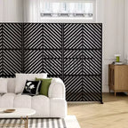 71.37x35.1inch parallel line black galvanized sheet screen balcony terrace garden decoration privacy screen