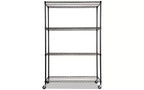 Kit d'étagères métalliques Alera certifiées NSF à 4 niveaux avec roulettes, 48l x 18p x 72h, noir