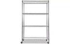 Alera Kit d'étagères métalliques à 4 niveaux certifiées NSF avec roulettes, 122 x 46 x 183 cm (L x P x H), argenté