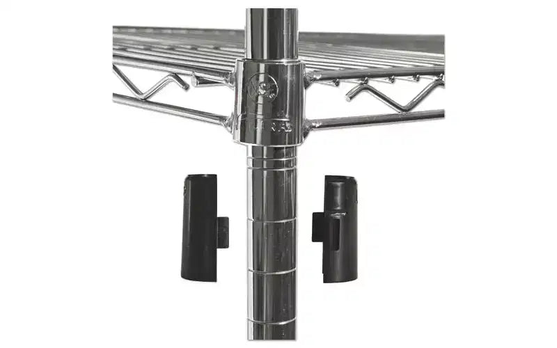 Alera Kit d'étagères métalliques à 4 niveaux certifiées NSF avec roulettes, 122 x 46 x 183 cm (L x P x H), argenté