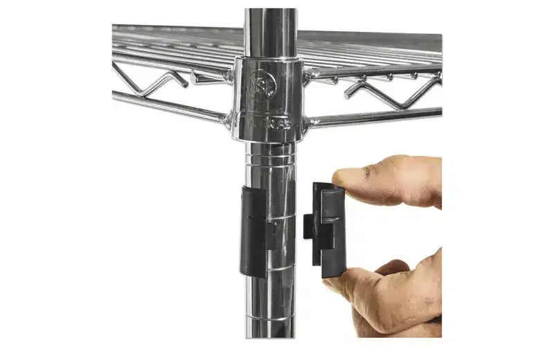 Alera Kit d'étagères métalliques à 4 niveaux certifiées NSF avec roulettes, 122 x 46 x 183 cm (L x P x H), argenté