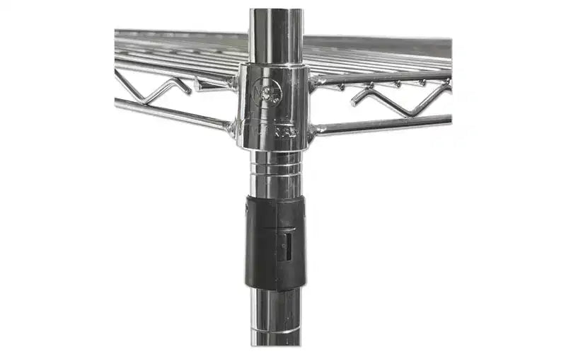Alera Kit d'étagères métalliques à 4 niveaux certifiées NSF avec roulettes, 122 x 46 x 183 cm (L x P x H), argenté