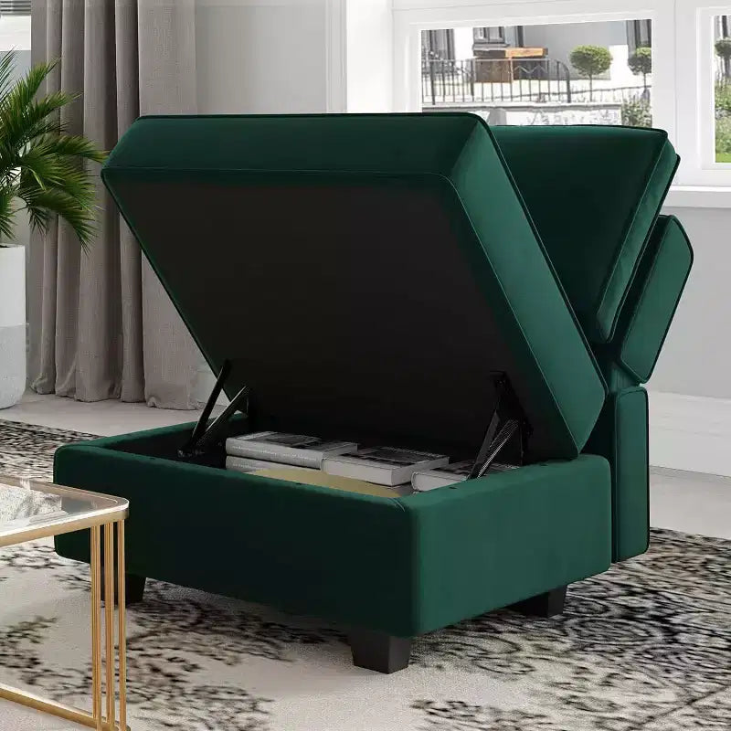 Module d'assise individuelle modulaire en velours Belffin