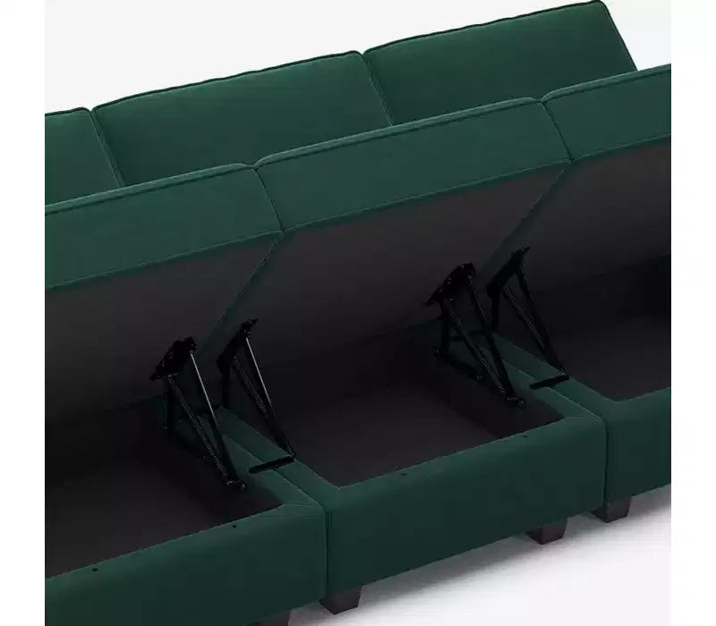 Module d'assise individuelle modulaire en velours Belffin
