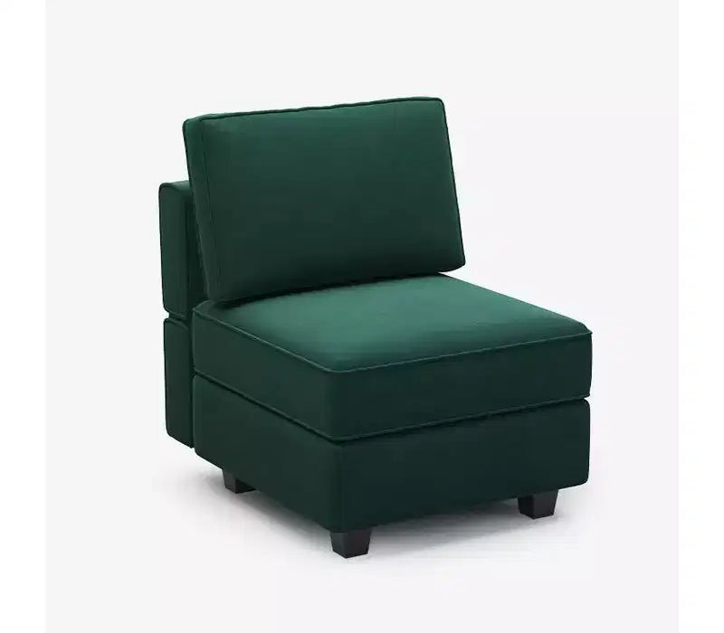 Module d'assise individuelle modulaire en velours Belffin