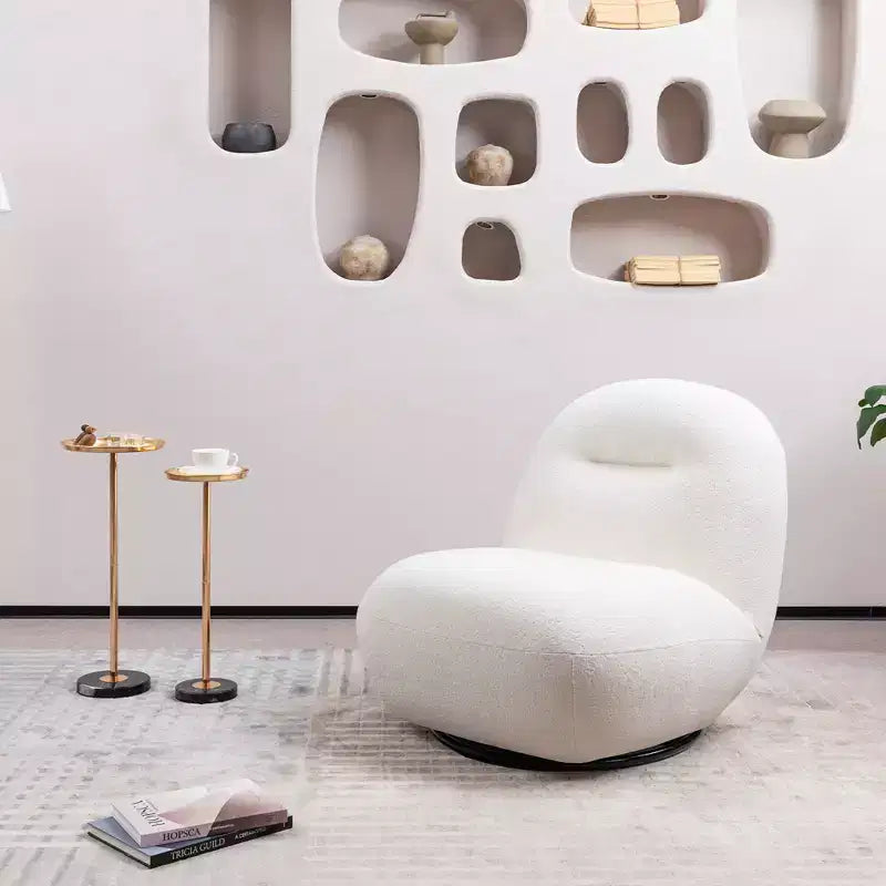 GDFStudio Cornelia Fauteuil sans accoudoirs en velours en forme de L pivotant moderne de 29,92 po de hauteur