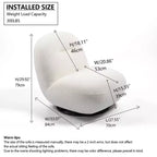 GDFStudio Cornelia Fauteuil sans accoudoirs en velours en forme de L pivotant moderne de 29,92 po de hauteur