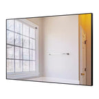 Miroir de salle de bain noir moderne : Cadre en aluminium, Vertical/Horizontal, Décoratif