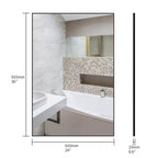 Miroir de salle de bain noir moderne : Cadre en aluminium, Vertical/Horizontal, Décoratif