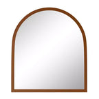 Miroir mural en bois massif à bord droit et angle droit, couleur noyer - 90x80x2 cm (fixation double face)